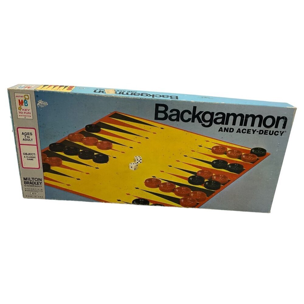 Milton Bradley Backgammon and Acey-Deucy Vintage 1973 Board Game New Old Stock